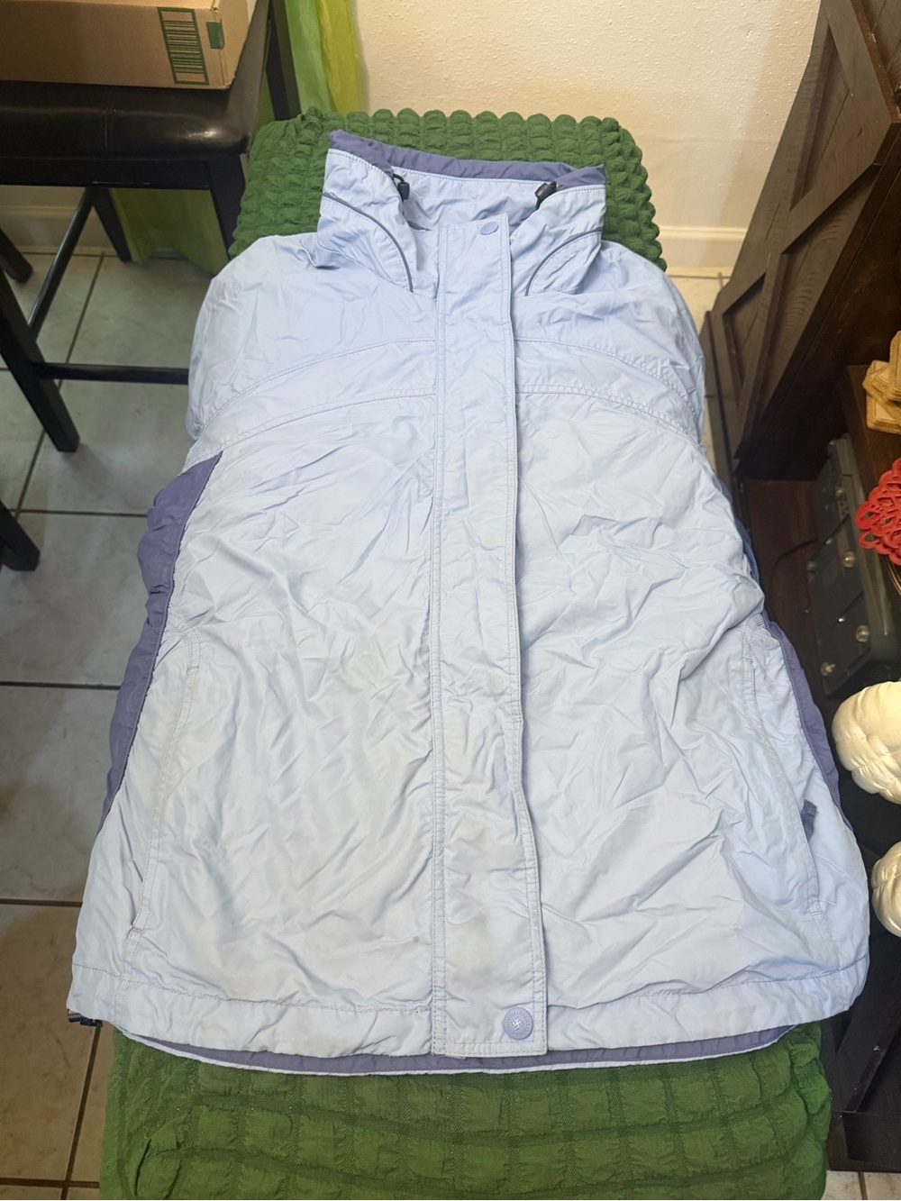 Light Blue Quilted Women's rain jacket